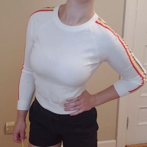 Forever 21 Rainbow/white cropped sweater